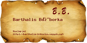 Barthalis Bíborka névjegykártya